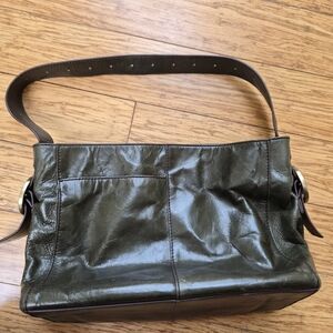 HOBO Dark Olive Green Leather Shoulder Bag